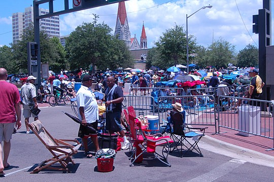 Photo by Max Marbut - With streets closed to vehicles, pedestrians will take over Downtown streets during the Jacksonville Jazz Festival.