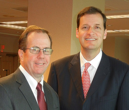 Photo by Karen Brune Mathis - Interline Brands CEO Michael Grebe and President Kenneth Sweder after the company's annual meeting May 10.