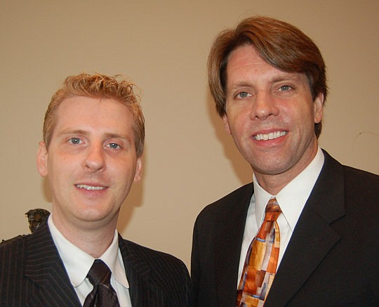 Photos by Max Marbut - Downtown Council President Jonathan Smith and Michael Butterman, resident conductor of the Jacksonville Symphony Orchestra.
