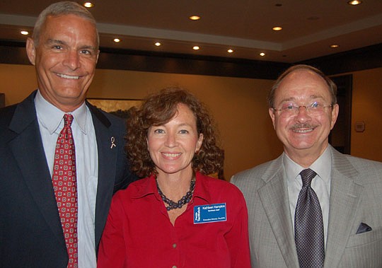 Photos by Max Marbut - Steven Rogers, IBM Florida client executive for local government and education, with Prudential-Davis Productivity Awards Executive Director Kathleen Hampton and Michael Jennings, Prudential vice president of government affairs.
