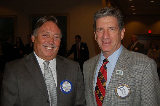 Photos by Max Marbut - Rotary Club of Jacksonville President-elect Steven Wallace and Howard Dale, who has served as the club's president for the past year. Wallace will be installed at a ceremony Thursday.