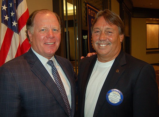 Photo by Max Marbut - Jacksonville Jaguars President Mark Lamping and Steve Wallace, president of the Rotary Club of Jacksonville.