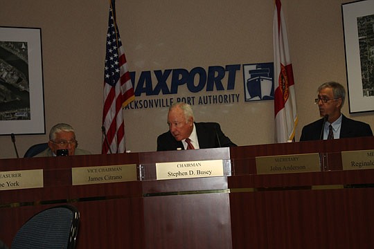 Photo by Joe Wilhelm Jr. - Stephen Busey, Jacksonville Port Authority board of directors member, conducts his first meeting Monday as chairman following his recent election.