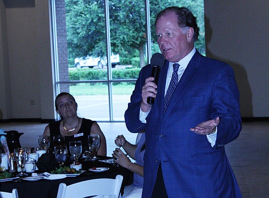 Photo by Joe Wilhelm Jr. - Jacksonville Jaguars President Mark Lamping talked about leadership Monday night with about 60 members of Women Business Owners of North Florida.