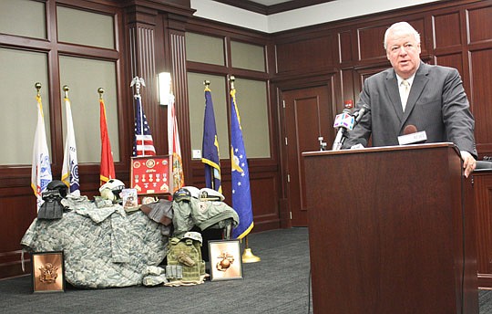 Photos by Joe Wilhelm Jr. - Fourth Circuit Chief Judge Donald Moran recognized the efforts of those involved in creating the Veterans Treatment Court at a July 23 ceremony to announce the creation of a new Veterans Justice Outreach Coordinator for the...