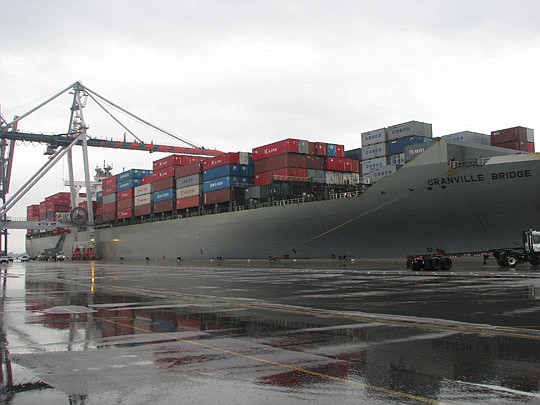 File photo by Joe Wilhelm Jr. - A ship is loaded at the TraPac Container Terminal at the Jacksonville Port Authority's Dames Point Marine Terminal. The port has begun the process of hiring a consulting firm to develop a strategic master plan'
