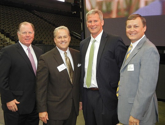 Photo by Karen Brune Mathis - From left, Jacksonville Jaguars President Mark Lamping, NAIOP President Gordon Steadman, The Players Championship Executive Director Matt Rapp and City Sports &amp; Entertainment Executive Director Alan Verlander.