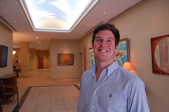 Photos by Max Marbut - Real estate broker Matthew Clark in the lobby of the Jacksonville Bank Building.