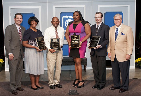 Photo courtesy of Jeremy Paterno - From left, Eric Eastland, Goodwill Industries of North Florida board of directors chairman, honored Goodwill Achievers of the Year Linda and Dillard Turner, Shameki Zimmerman and Norman Rich. Goodwill President and C...