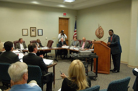 Mayor Alvin Brown addresses the nine-member board of the Downtown Investment Authority during its first meeting Wednesday.