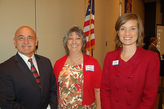 Photos by Max Marbut - Duval County School Board candidates (from left) Jon Heymann, Suzanne Jenkins and Ashley Smith Juarez participated in a forum Monday at the Omni Downtown hosted by the Rotary Club of Jacksonville.