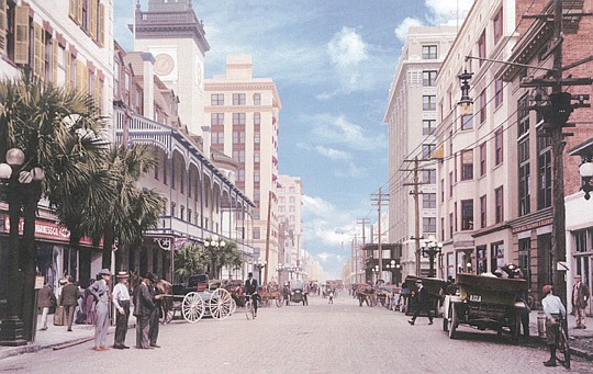Former City Council presidents reviewed maps, documents and photos last week, including this undated image of what is believed to be Forsyth Street.