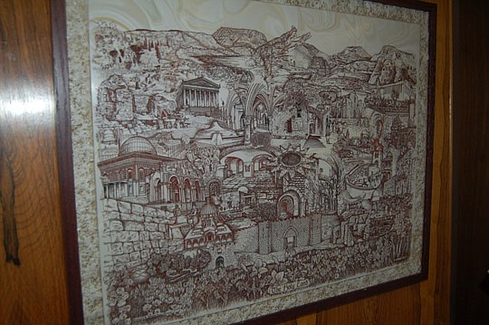 Photo by Max Marbut - A souvenir from Hinson's travels in Israel and his work as a lecturer for Salvation Army officers.