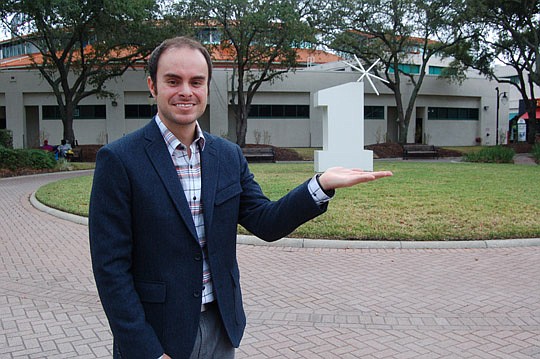 Photos by Max Marbut - Elton Rivas, OneSpark co-founder and president, along Independent Drive at the Landing.