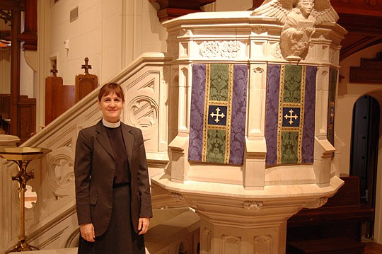 Photo by Laura Jane Pittman - The Very Rev. Kate Moorehead had history at St. John's Cathedral before she became dean. She preached her first sermon from this pulpit during a seminary internship and said she had no idea she would return more than a do...
