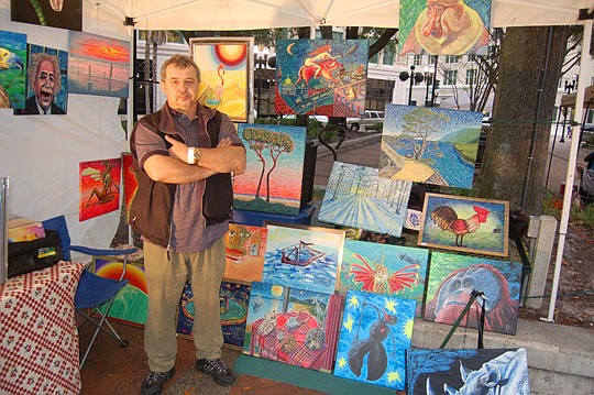 Photo by Max Marbut - Painter Viktor Lazarev displayed his work at First Wednesday Art Walk.