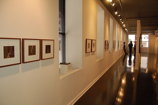 Photos by Max Marbut - The west wall at Southlight Gallery is devoted to showing work by art students at the University of