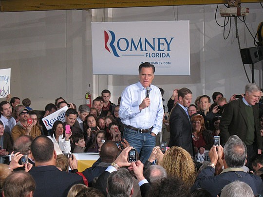 Photo by David Chapman - A majority of Daily Record Weekly Poll responders said Republican Mitt Romney would win the presidential race in November. Romney, who visited Jacksonville during the campaign, lost to President Barack Obama.