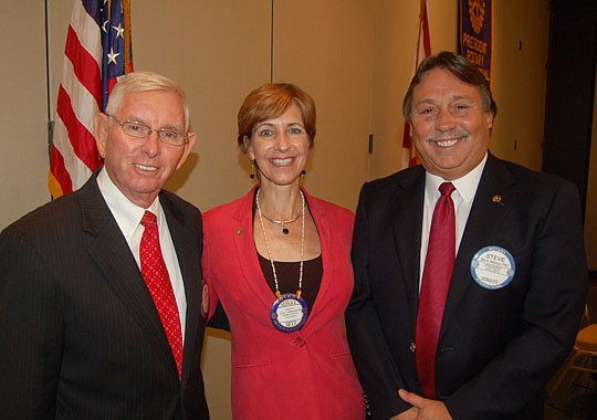 Photos by Max Marbut - Rotary Club of Jacksonville past President Carl Cannon, Jacksonville Symphony Orchestra Executive Director Stacy Ridenour and Steve Wallace, 2012-13 club president.