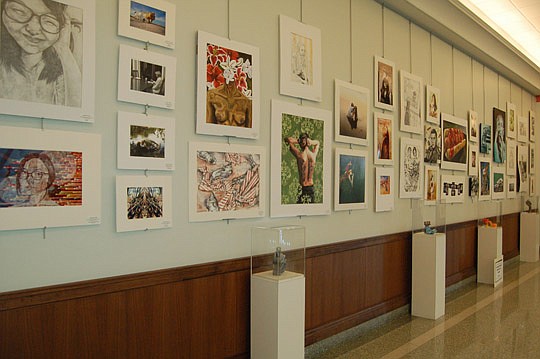 Photos by Max Marbut - An exhibit of work by local high school students is on display in the gallery on the third floor of the Main Library Downtown.