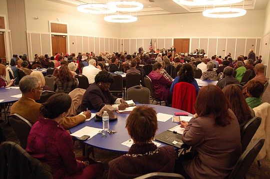 Photos by Max Marbut - More than 300 seniors gathered Thursday at the main Library Conference Center for the 9th Annual Seniors Legislative Forum.