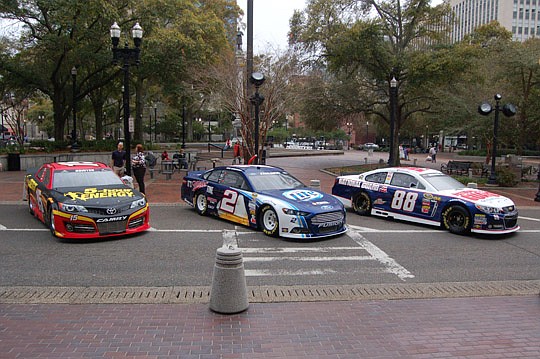 Photo by Max Marbut - The NASCAR #Gen6 Road to Daytona Fueled by Sunoco made a pit stop Tuesday Downtown at Hemming Plaza. Programming events is part of the plan for the plaza outlined Tuesday by the Hemming Plaza Committee of the Downtown Investment ...