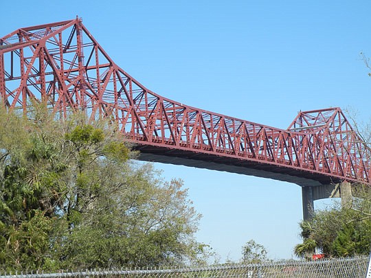 Photo by Karen Brune Mathis - Bids will be opened in September for an estimated $3.4 million in fender work at the bridge, which won't affect vehicular traffic. Meanwhile, current renovations on the structure could be completed by summer.