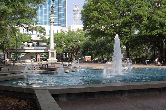 Photo by Max Marbut - Programming and managing Hemming Plaza is listed on Downtown Vision Inc.'s strategic plan draft presented Wednesday to the organization's board of directors.