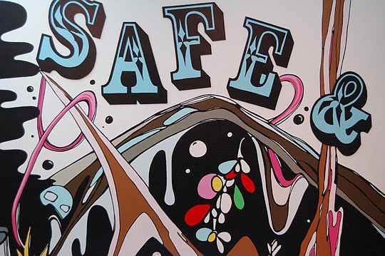 Photo by Max Marbut - This image is a portion of a painting by Sarah Emerson now on display Downtown at the Museum of Contemporary Art. Measuring a total of 70 feet wide by 40 feet in height, it is the largest painting ever exhibited in a museum or ga...
