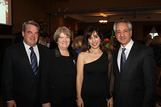 Cathedral Arts Project on March 15 honored the husband and wife teams of (from left) Steve and Diane Halverson and Aida Ribeiro and Fabio Mechetti with the 2013 Guardian of the Arts Award at its 9th Annual "Spring for the Arts" fundraiser. The award i...