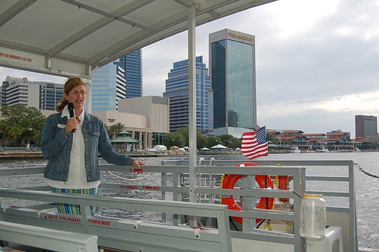 Photos by Max Marbut - St. Johns Riverkeeper Lisa Rinaman joined the Downtown Council of JAX Chamber on Friday for a tour of the St. Johns River aboard the S.S. Marine Taxi.