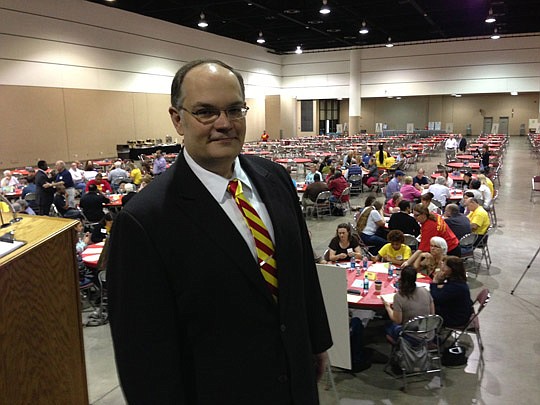 Photo by Karen Brune Mathis - Jacksonville Community Council Inc. CEO Ben Warner led the estimated 200 JAX2025 visioning participants Saturday at the last workshop at the Osborn Center to create action strategies. The JAX2025 Vision release is schedul...