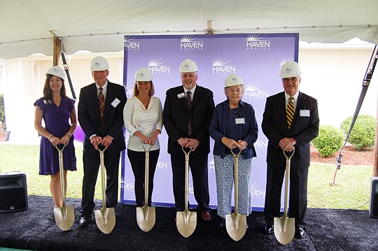 From left, Deborah Strickland, Haven Hospice Palatka administrator; Irving Roberts; Norlene Roberts; Tim Bowen, Haven Hospice president; Doris Satterwhite; and Palatka Mayor Vernon Myers at the groundbreaking ceremony for the Roberts Care Center. Read...