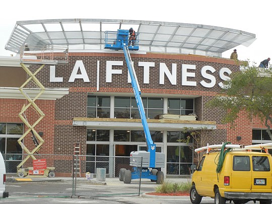 The LA Fitness sign was put up in November on the Lakewood center at 3600 University Blvd. W.