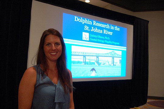 Quincy Gibson, a marine ecologist at the University of North Florida, was the guest speaker Monday at the Rotary Club of Jacksonville.
