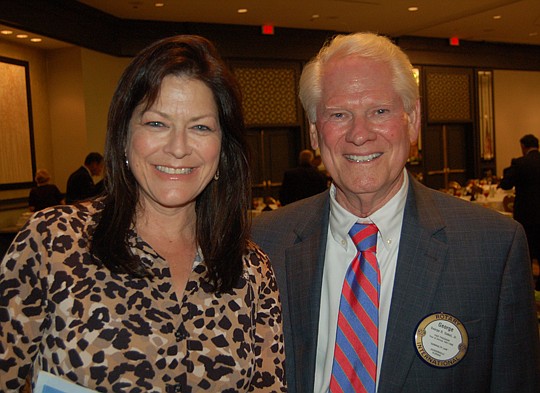 Photos by Max Marbut - Jacksonville Port Authority Director of Communications Nancy Rubin and admiralty and maritime lawyer George Gabel.