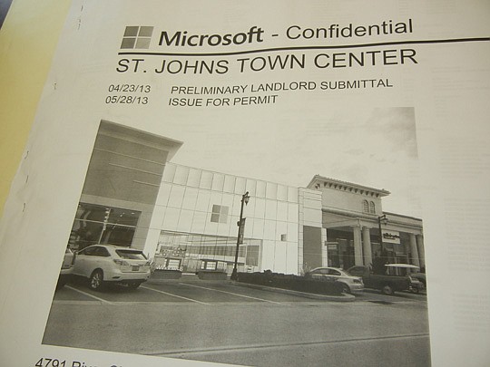 The City is reviewing plans for a Microsoft retail store at St. Johns Town Center.