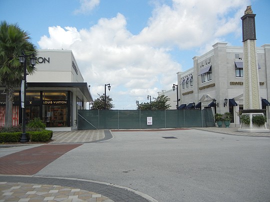 Photos by Karen Brune Mathis - The site has been cleared at the St. Johns Town Center for the Nordstrom wing, which is expected to be completed by fall 2014. The wing is between the Louis Vuitton and Brooks Brothers stores and extends west.