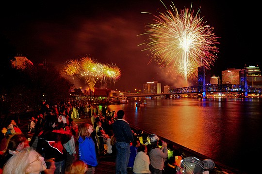 Fireworks Downtown above the St. Johns River are scheduled to begin at 9:45 p.m. Thursday.