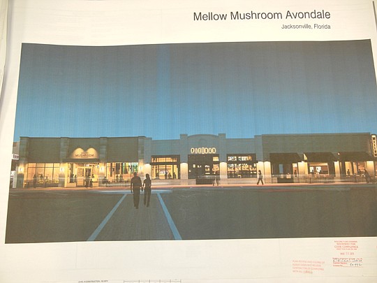 Demolition of a vacant service station is scheduled to start today to make way for development of a Mellow Mushroom (rendering above) in Avondale.