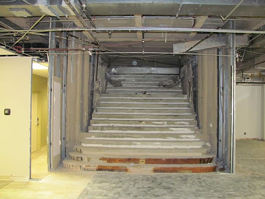 This staircase was uncovered at 121 W. Forsyth St.