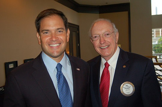 Photo by Max Marbut - From left, U.S. Sen. Marco Rubio and Bill Mason, Rotary Club of Jacksonville president.