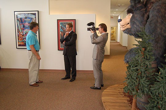 Photos by Max Marbut - Sally Corp. Chairman and CEO John Wood was interviewed by JAX Chamber CEO Daniel Davis and Dan Dawson, chamber director of communications, during the "Industry Week" tour.