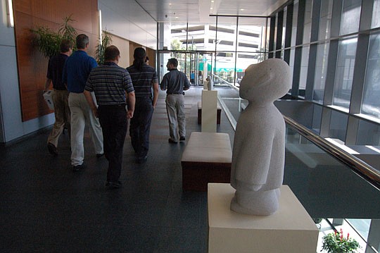 Photos by Max Marbut - The second floor of EverBank Center is part lobby and part art gallery.