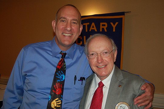 Photos by Max Marbut - From left, Florida Department of Children and Families Regional Managing Director David Abramowitz and Bill Mason, president of the Rotary Club of Jacksonville. Abramowitz was the guest speaker at the group's Monday's meeting.