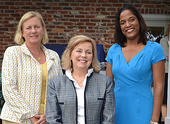 The Girl Scouts of Gateway Council's annual women of distinction honorees were introduced Monday at a reception at the home of previous winner, Jill Dame. Those attending the reception were, from left, Nancy Soderburg, a foreign policy expert and a vi...