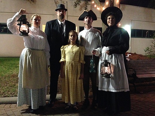 From left, Lauren Mosley, Michael Smiley, Kira Sass, Gary Sass and Susan Sass, the cast of "River City Haunts," the new Downtown ghost tour.