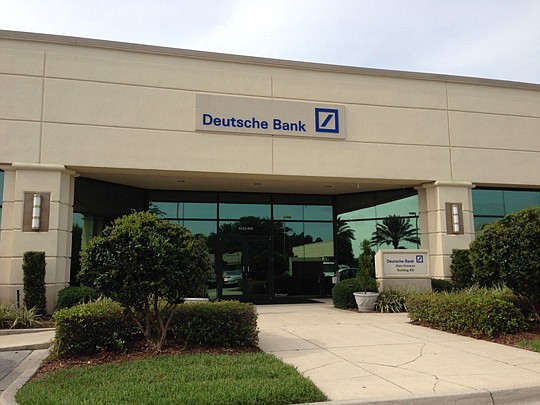 Deutsche Bank's main entrance is Building 400 at the Meridian office park in Southside. The financial services company occupies most of the office park and also has begun to lease space off campus.