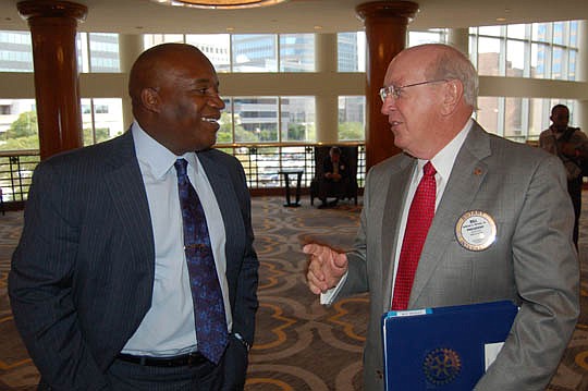 Jacksonville Transportation Authority CEO Nathaniel Ford and Bill Mason, president of the Rotary Club of Jacksonville.