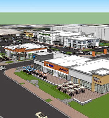 A rendering of the Riverside Avenue retail development.